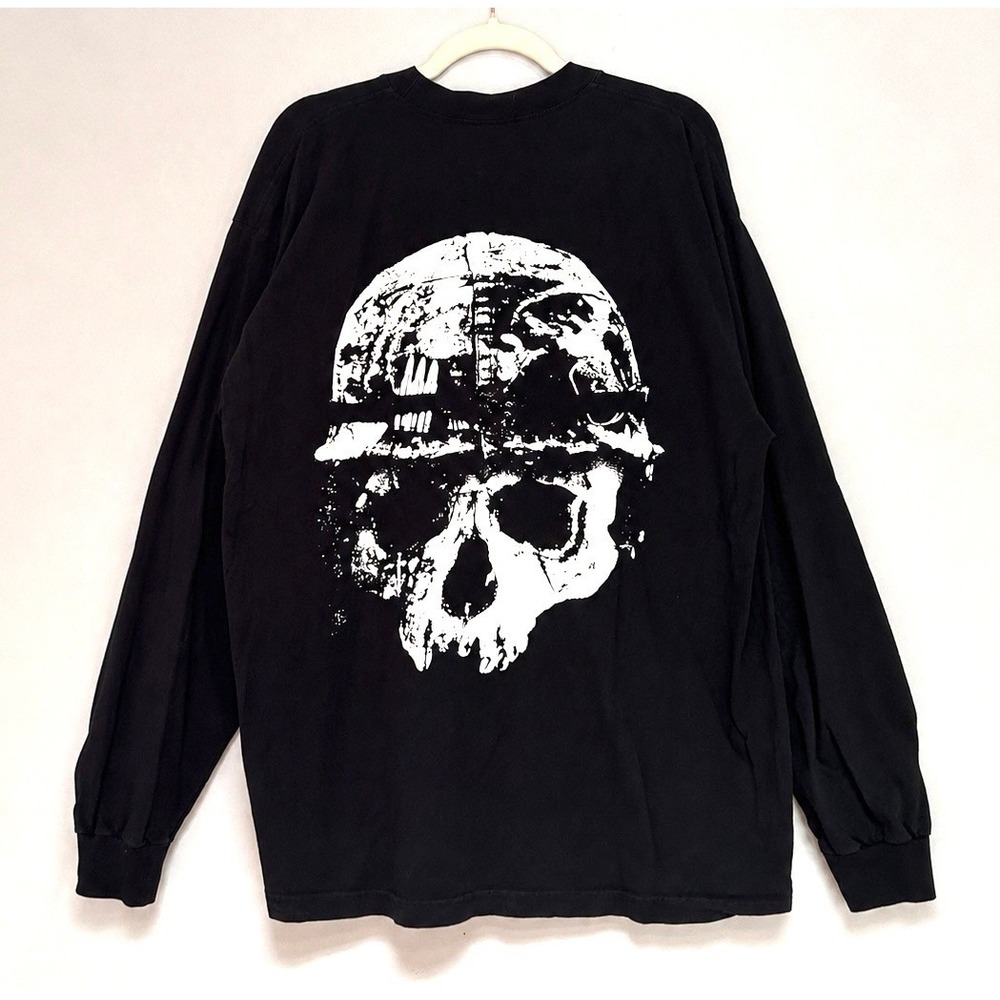 Revenge x City Morgue War Skull Long Sleeve Tee Mens XL Black Graphic